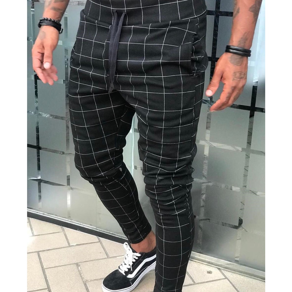 Calça xadrez masculina store comprar