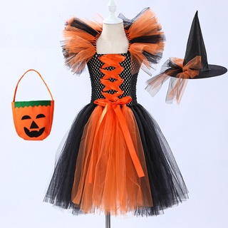 Vestido de tutu para meninas para o Halloween - Meninas Vestido Tutu  Crianças Halloween Cosplay Outfit com Bonitos Headbands,Roupas de princesa  de desenho animado abóbora bruxa aranha para Fovolat : : Moda