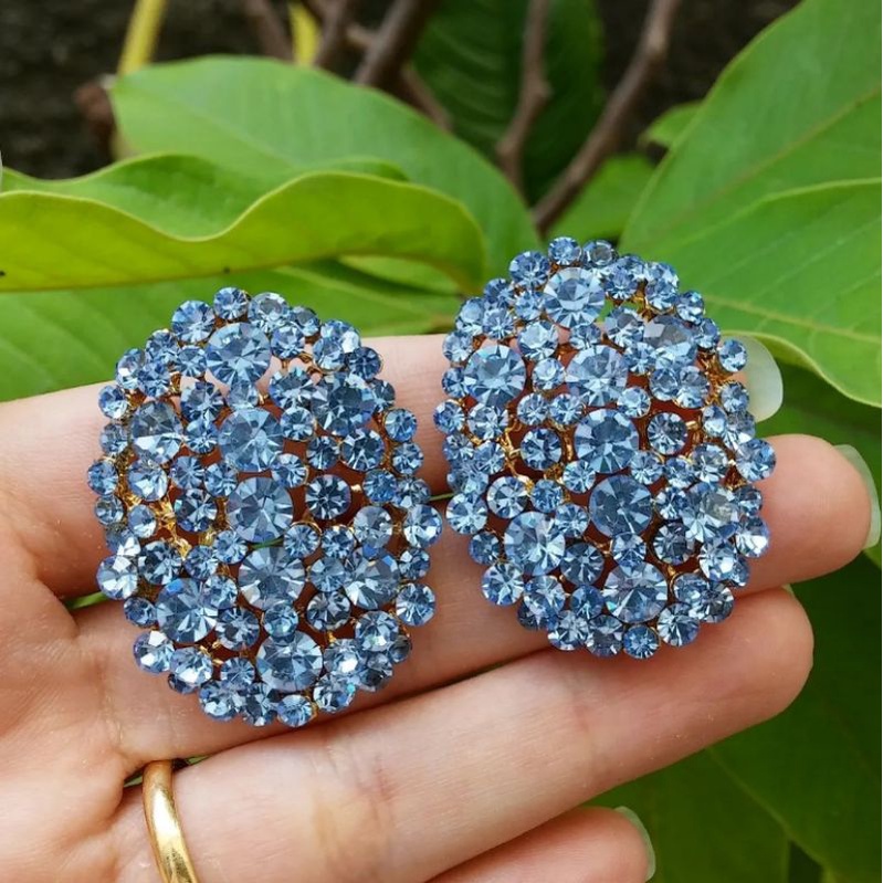 Scintillante Nozze Sposa Nuziali Festa Ballo Strass Nappa Lunga Grande Colore Oro Statement Dichiarazione Orecchini
