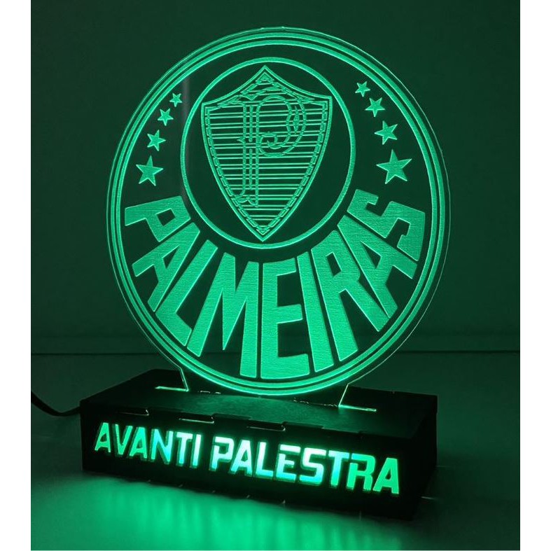 Palmeiras Time Luminária Mancha Verde Com Nome Personalizado