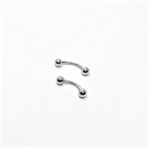 Piercing Bananinha para Sobrancelhas, Rock em aço Cirúrgico PVD Black/Preto  - 1 Peça