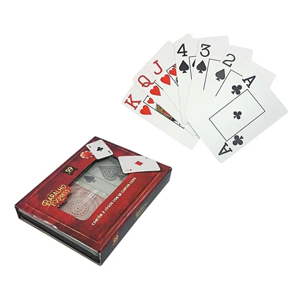 Jogo De Baralho Art Game com 2 Unidades 54 Cartas Cada Plástico