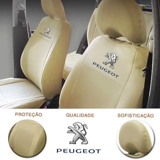 Capas Banco Carro 100% Couro Bege Peugeot 206 207