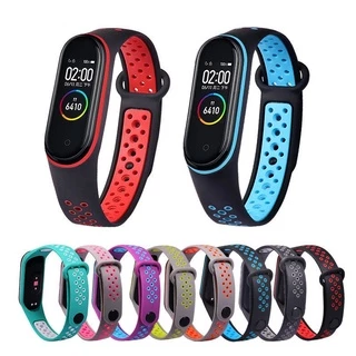 Pulseira Mi Band 5 e 6 Silicone Sport Bi-Color Respirável Anti-Suor p/ Xiaomi MiBand 5 e 6 - Envio Imediato