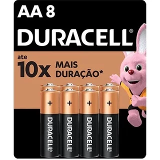 Pilha Alcalina AA c/8 unidades Duracell Original