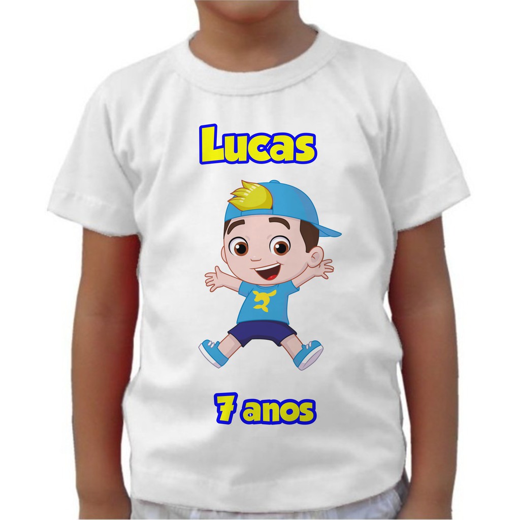 Camiseta Luccas Neto Menininho Desenho 100% Algodão