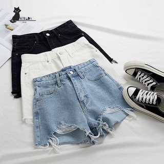 [S-5XL * SELLDA * Women Calções De Ganga Curtos Coreanos Highwaist Jeansdenim