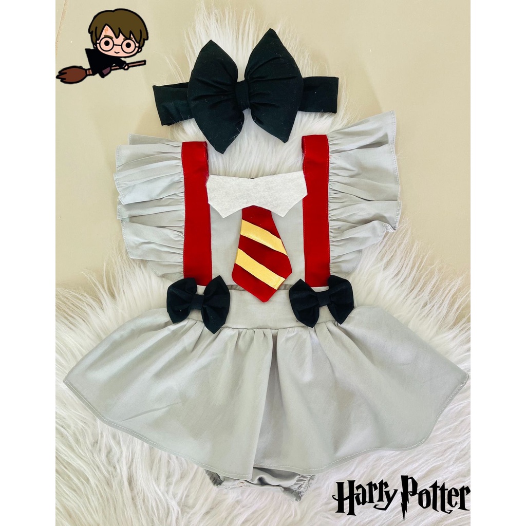 Body Harry Potter Bebê Hermione Menina Fantasia Mesversário Festa