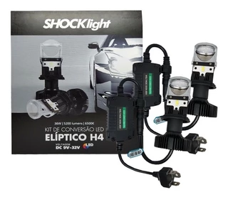 KIT CONVERSAO LED ELIPTICO H4 6500K 12V 36W 5200LM