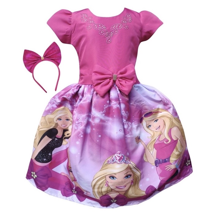 Vestido Infantil Barbie / Roupa de Menina da Barbie com Tiara, Roupa  Infantil para Menina Nunca Usado 88941184