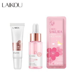 LAIKOU Sakura 3 Peças Máscara De Dormir Reduzir O Sono/Facial Clareador/Os Olhos/Círculos Escuros