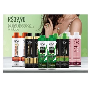Eico Kit 800ml Shampoo e Condicionador Varios Tipos, Escolha o Seu!