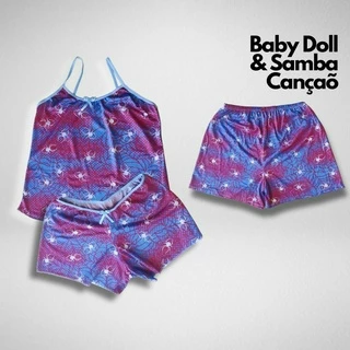 kit Casal Pijama Feminino Samba Canção Kit Namorados