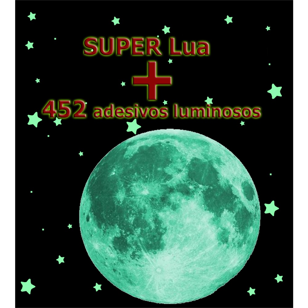 Kit 453 Adesivos : SUPER Lua + 452 Estrelas com Quadradinhos : Adesivo ...