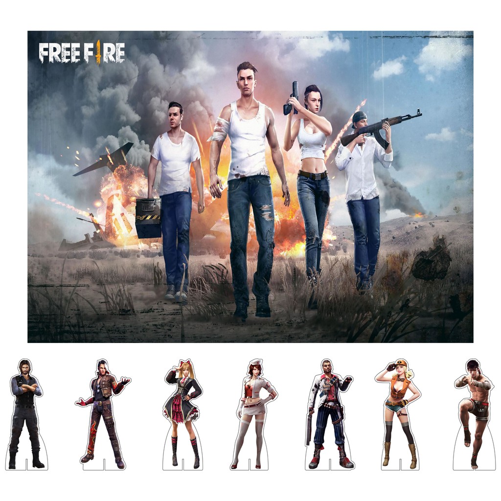 KIT FESTA INFANTIL FREE FIRE - 8 PESSOAS