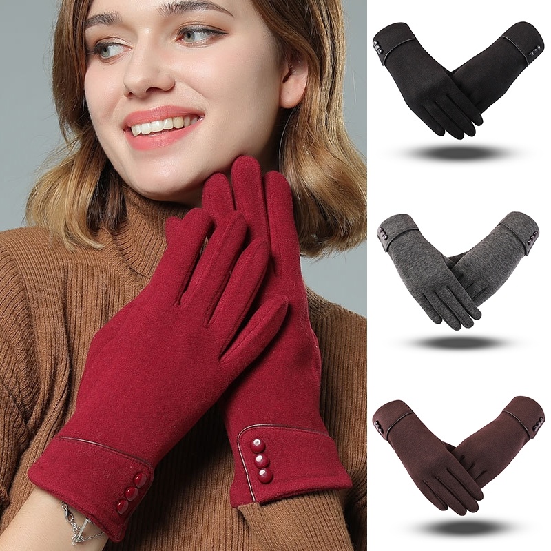Luvas Térmicas Femininas À Prova De Vento Veludo