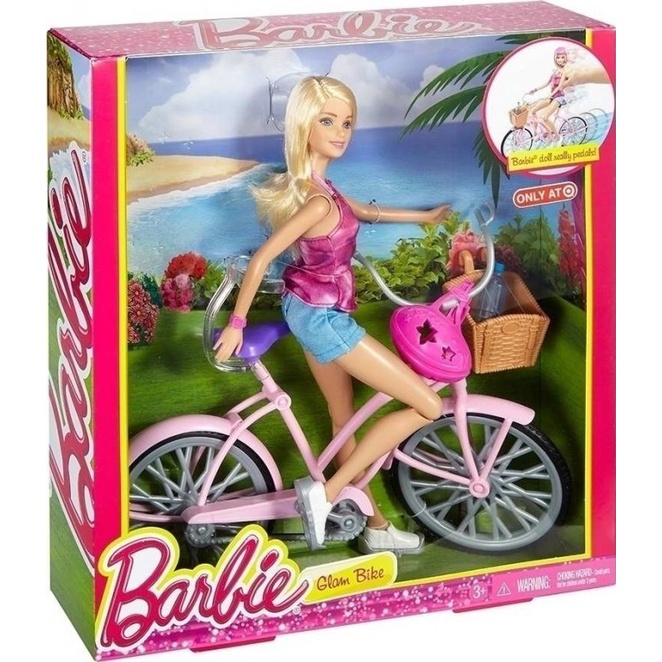 Boneca Articulada Tipo Barbie Musical Com Bicicleta E Acessórios