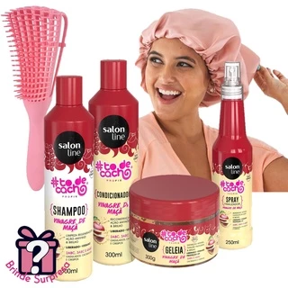 Kit cabelos cacheados Salon line Tô de cacho Vinagre de maça Antifrizz Antinós Brilho Ondulados e crespos