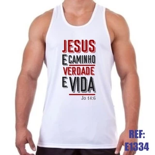Camiseta Regata Jesus e Caminho Verdade e Vida