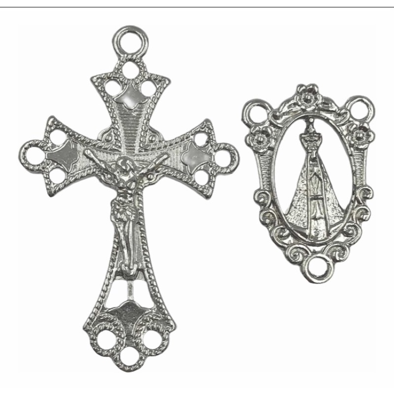 25 Crucifixos + 25 Entremeios Nsa Aparecida p/ Terços/dezenas