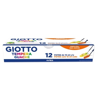 Tinta Tempera Guache GIOTTO com 12 Cores 15ml