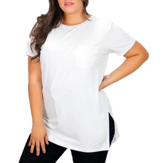 KIT 2 Blusa Lisa Básica Tampa Bumbum Plus Size Promoção