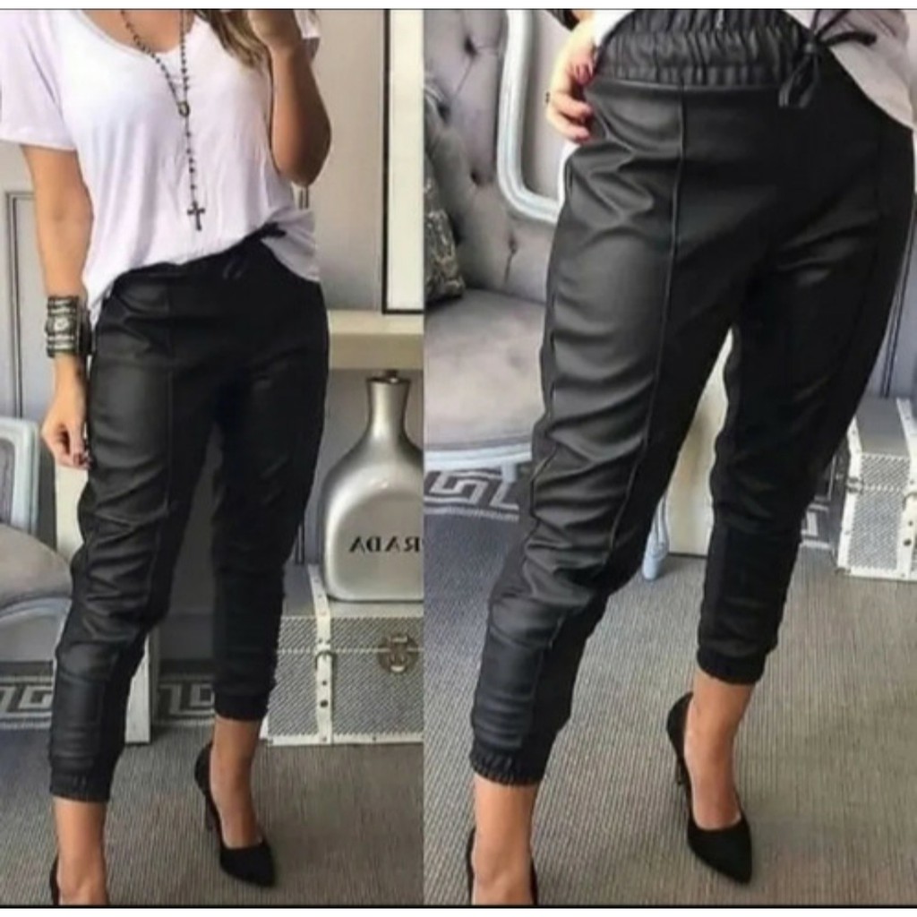 Calça Jogger Feminina Jeans Blogueira Cintura Alta