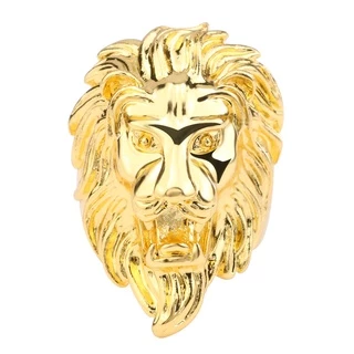 Fashion Rock Hip Hop Jóias De Ouro Cabeça De Leão Dominativo Punk Anel De Liga Masculina