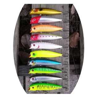 Kit com 10 Iscas Artificiais Meia Água sub superficie de 9,5 cms e 12 gramas Pesca Traíra Dourado Robalo Tucunaré Black Bass