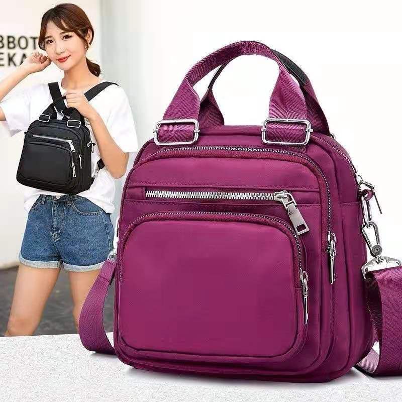 Bolsa Feminina Nylon Impermeável vira Mochila Transversal tiracolo 1204