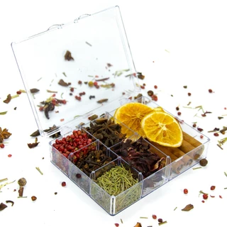 Kit para Gin Tônica com 7 Especiarias Naturais em Estojo Acrílico | Aromas Intensos e Sofisticação