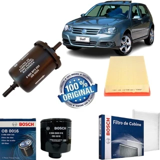 Kit Filtros Oleo Cabine Combustivel Ar-Motor Original Bosch Golf 2008 2009 2010 2011 2012 2013 2014