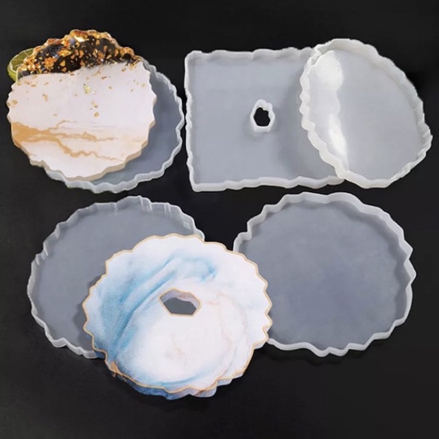 Molde de Silicone Porta Copos Geodo Decoração Resina Epóxi