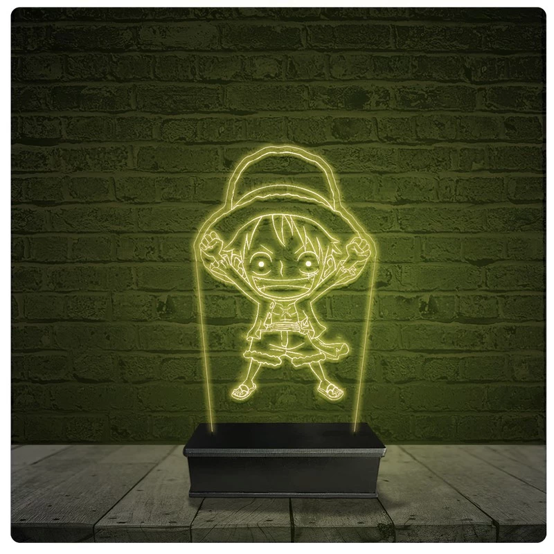 Led Luminária Acrílico Abajur - One Piece Anime