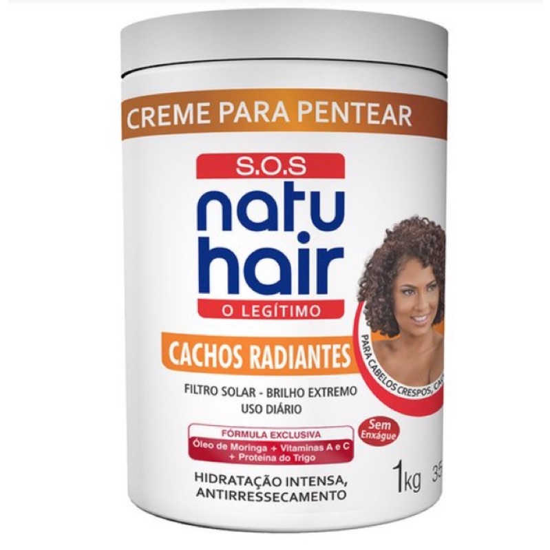 Creme Para Pentear Cachos Radiantes Natu Hair 1 Kg Shopee Brasil