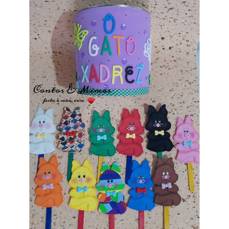 GATO XADREZ COM HISTÓRIA NA LATA + FICHAS GRATUITAS 