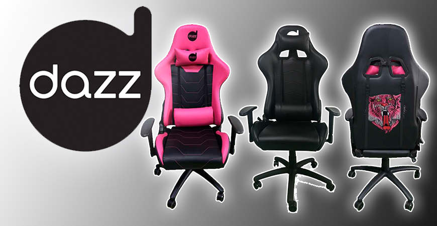 Cadeira Gamer Dazz Serie M Encosto Reclinável Rosa e Preta 625170