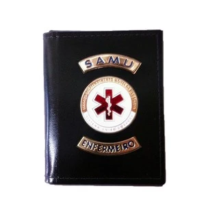 Porta documentos em couro para Enfermeiro do SAMU