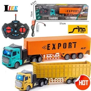 Controle Remoto Engenharia De Transporte Veículo De Carga Caminhão Tanque RC De Ônibus Com Simulação Elétrica Leve De 4 Canais Tour Bus Modelo Brinquedos