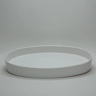Bandeja Oval Organizadora de Porcelana Branca para Kit Higiene Bebe ou Lavabo Banheiro