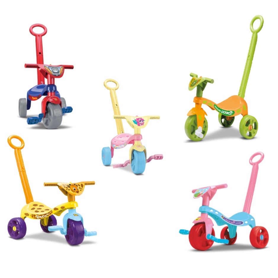 Triciclo Motoca Tchuco Racing Com Som e Haste - Samba Toys