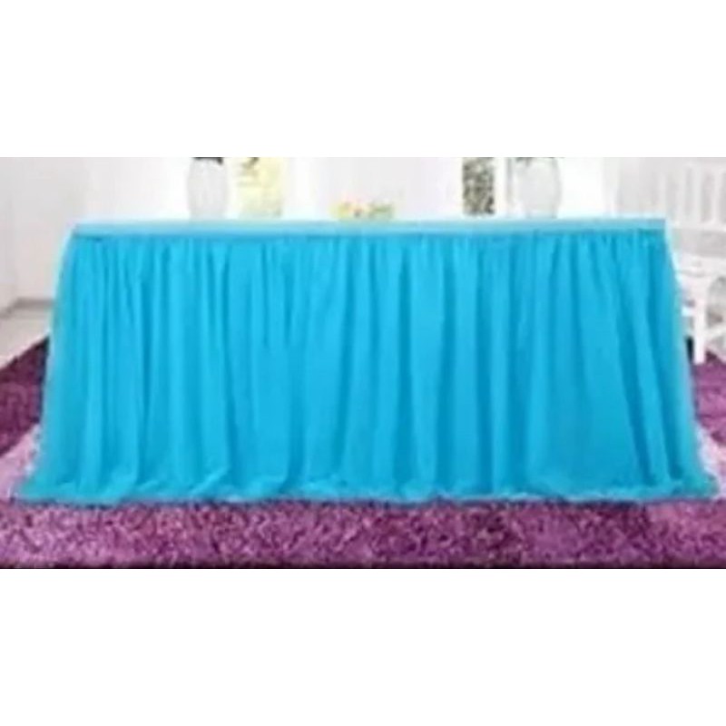 Toalha Saia de Mesa Voil Decoração de Festa 3M Azul