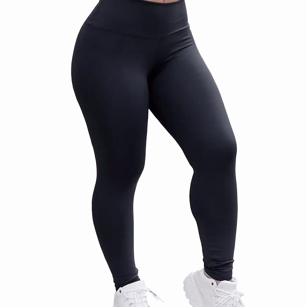 Calça Legging Preta Lisa Suplex Grossa Lançamento Moda Fitness