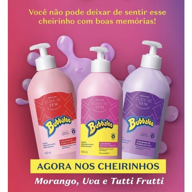 Hidratante Corporal Cuide Se Bem Bubbaloo O Boticario Shopee Brasil