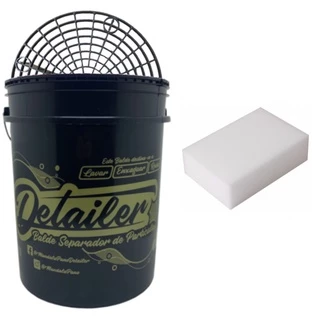 Balde Com Separador De Partículas Mandala + Esponja de Melanina