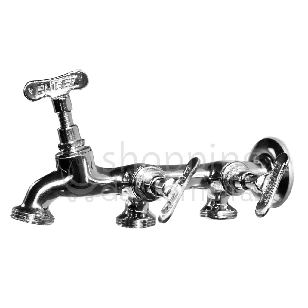 Torneira Máquina De Lavar E Tanque Com 3 Três Saídas Metal