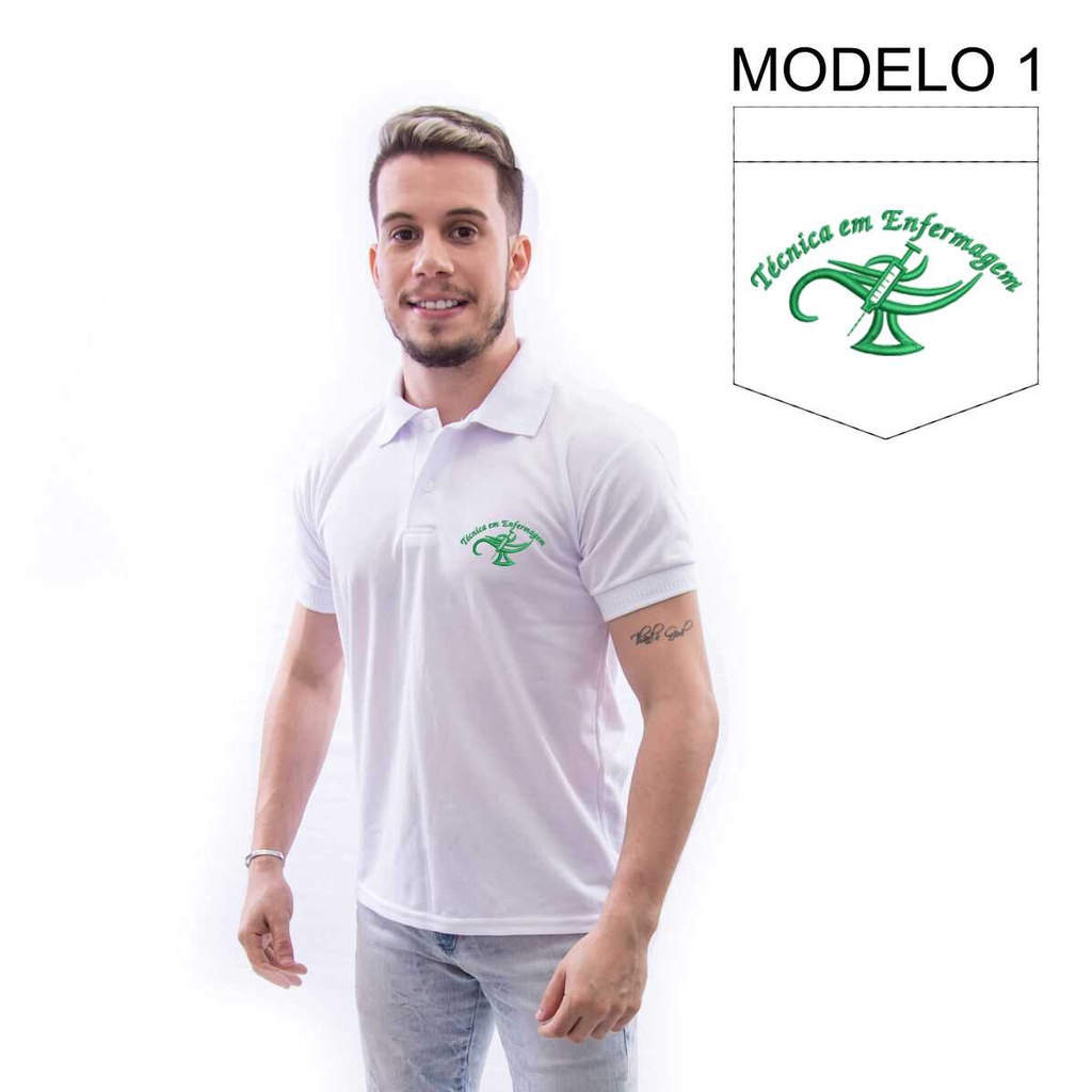 Camisa Polo Bordado Técnico de Enfermagem