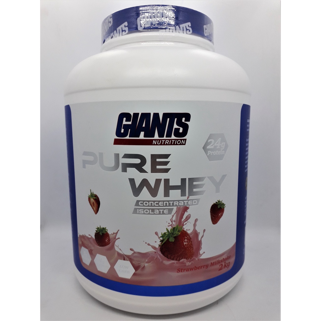 Pure Whey 2kg Giants Nutrition Whey Isolado E Concentrado – SABOR MORANGO