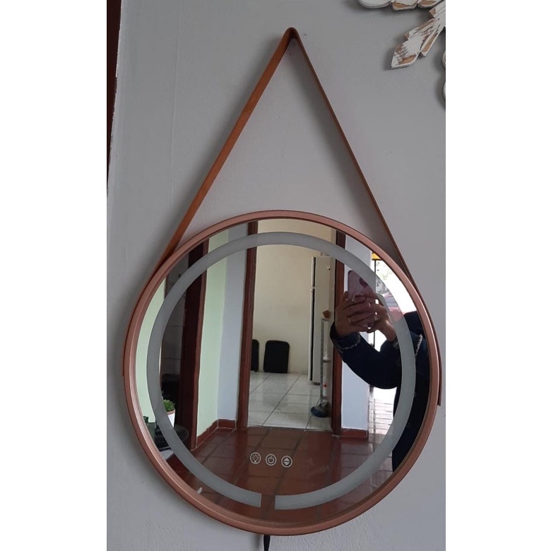 Inteligente redondo ondulado led espelho de luz permanente irregular bonito  estética meninas espelho de assoalho maquiagem espelho decorativo decoração  para casa - AliExpress