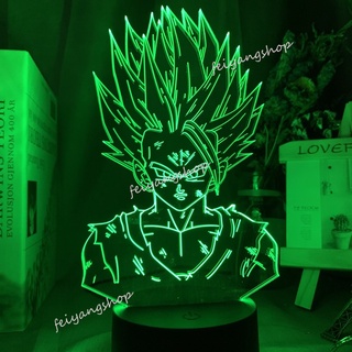 Luminária Led 3d, Vegeta, Dragon Ball Z, desenho, decoração, 16 Cores +  controle em Promoção na Americanas